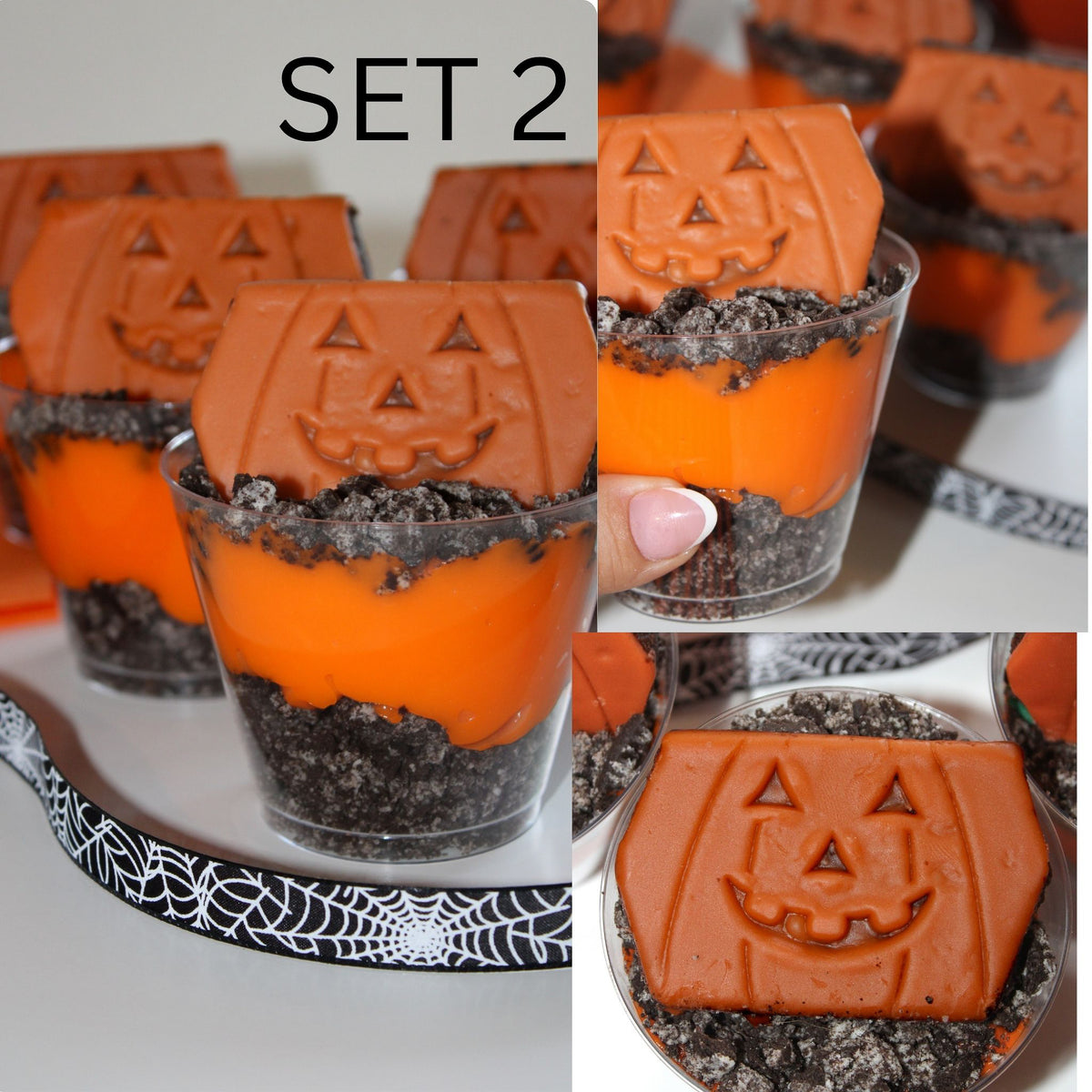 Halloween pudding cups set 2