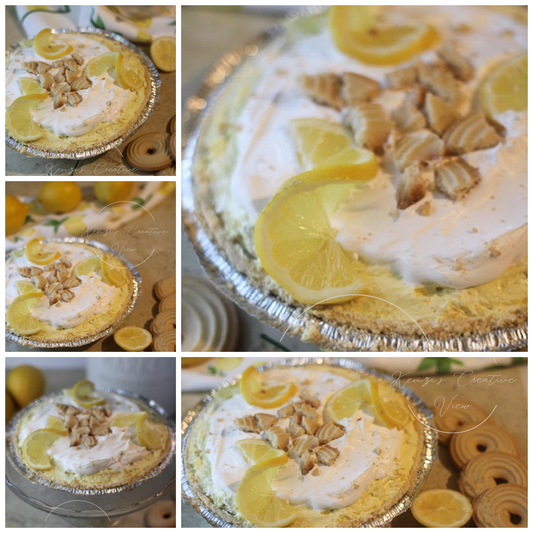 No bake shortbread cookie lemon pie